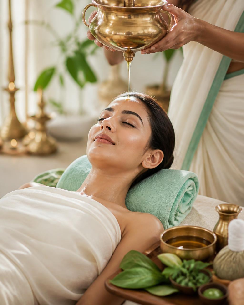 Serene Ayurvedic wellness treatment at Tridhaara clinic